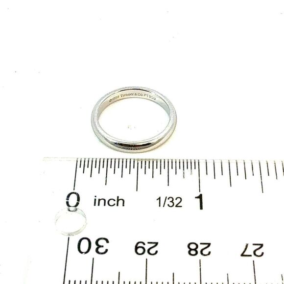 Tiffany & Co Platinum Band Ring Size 5, 3 mm Height Estate TIF924 - Picture 5 of 5